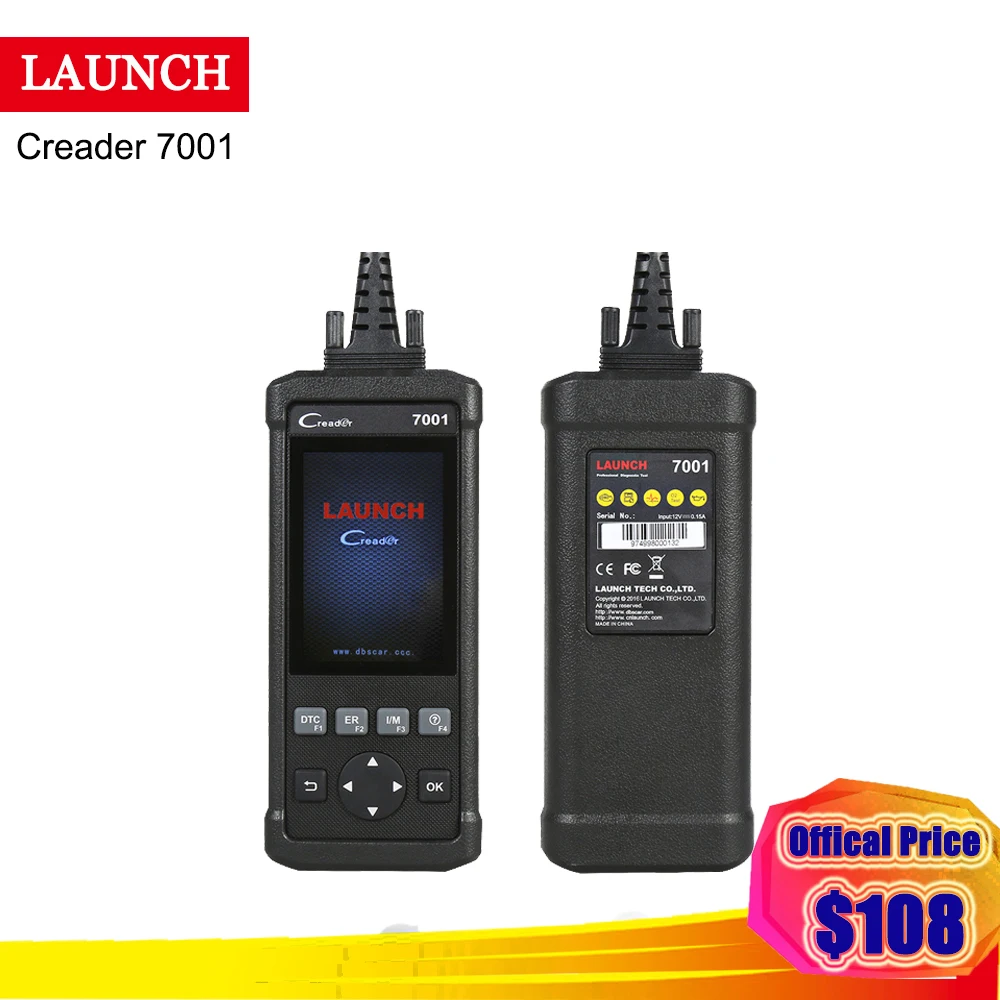 

Launch Code Reader CReader 7001 Batter than Creader 619 OBD2 Scan Tool with Oil Resets, EPB, BMS, SAS reset