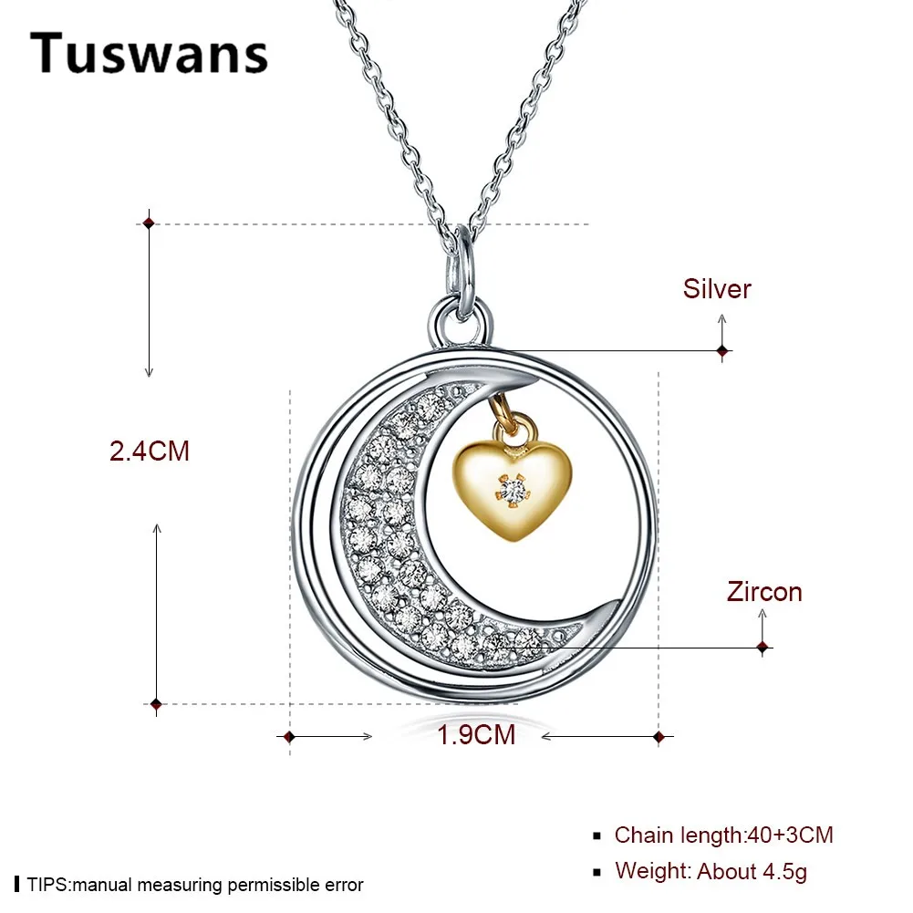 Подвеска с надписью I Love You To The Moon and Back из стерлингового серебра S925 пробы колье