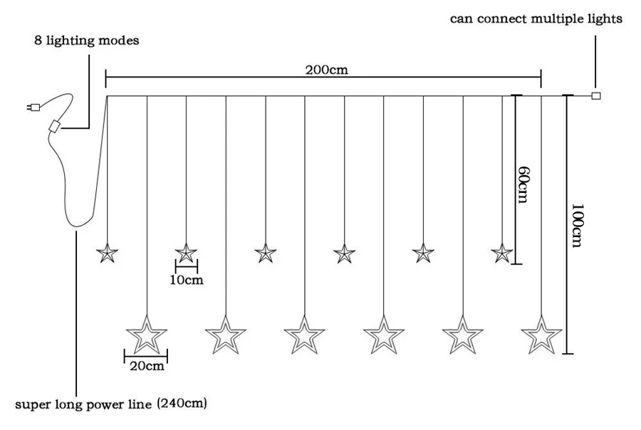 Star Curtain LED String Lights (21)