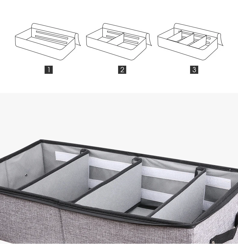 Складная коробка для хранения обуви нижнее белье бюстгальтер носки Органайзер гардероб контейнер на Молнии Пылезащитный домашний коробки для хранения мелочей