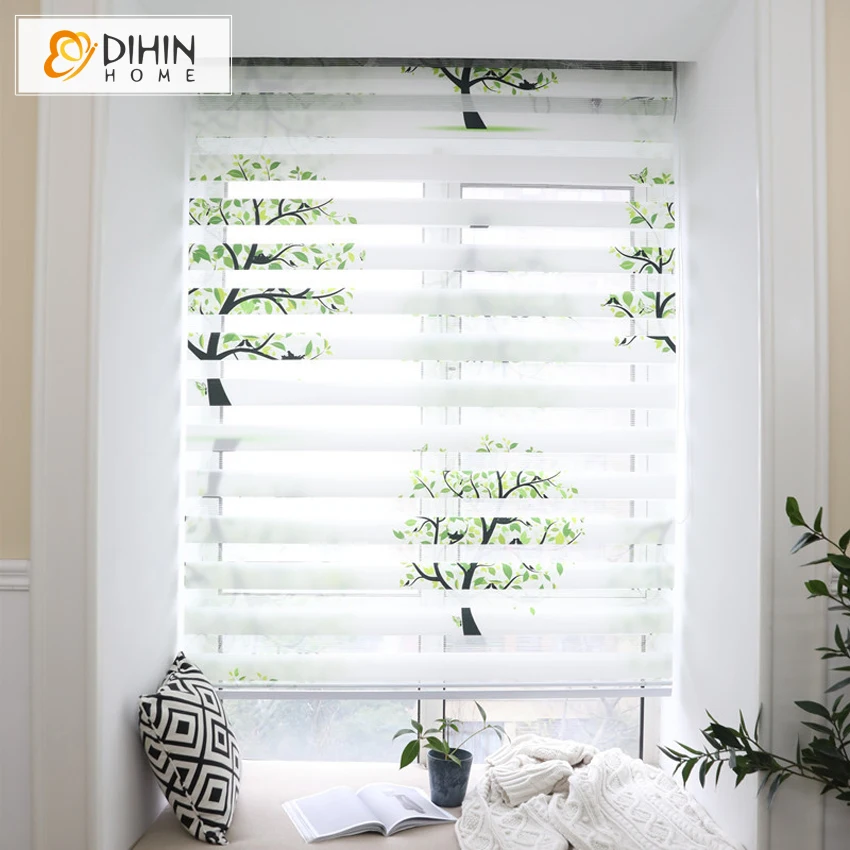 

New Garden Printed Tree Customized Size Zebra Blinds Roller Blind Window Curtains Free Shipping