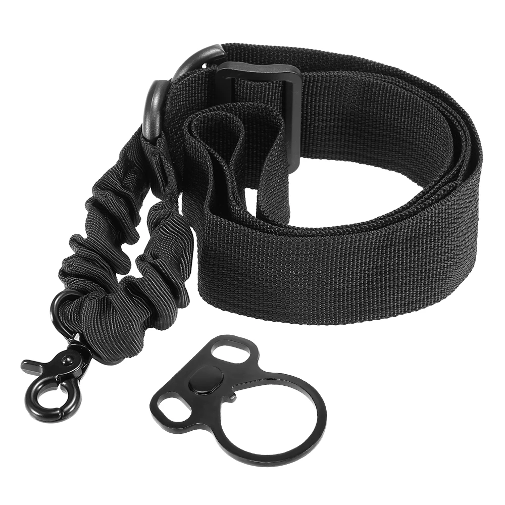 

Nylon Adjustable Single Point Sling Hunting Gear Bungee Sling One Point Picatinny Strap with Adapter Plate Mount