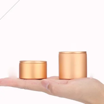 

Coffee Tea Mini Storage Box Gold Color Round Aluminum Metal Case Wholesale Smell Proof Container