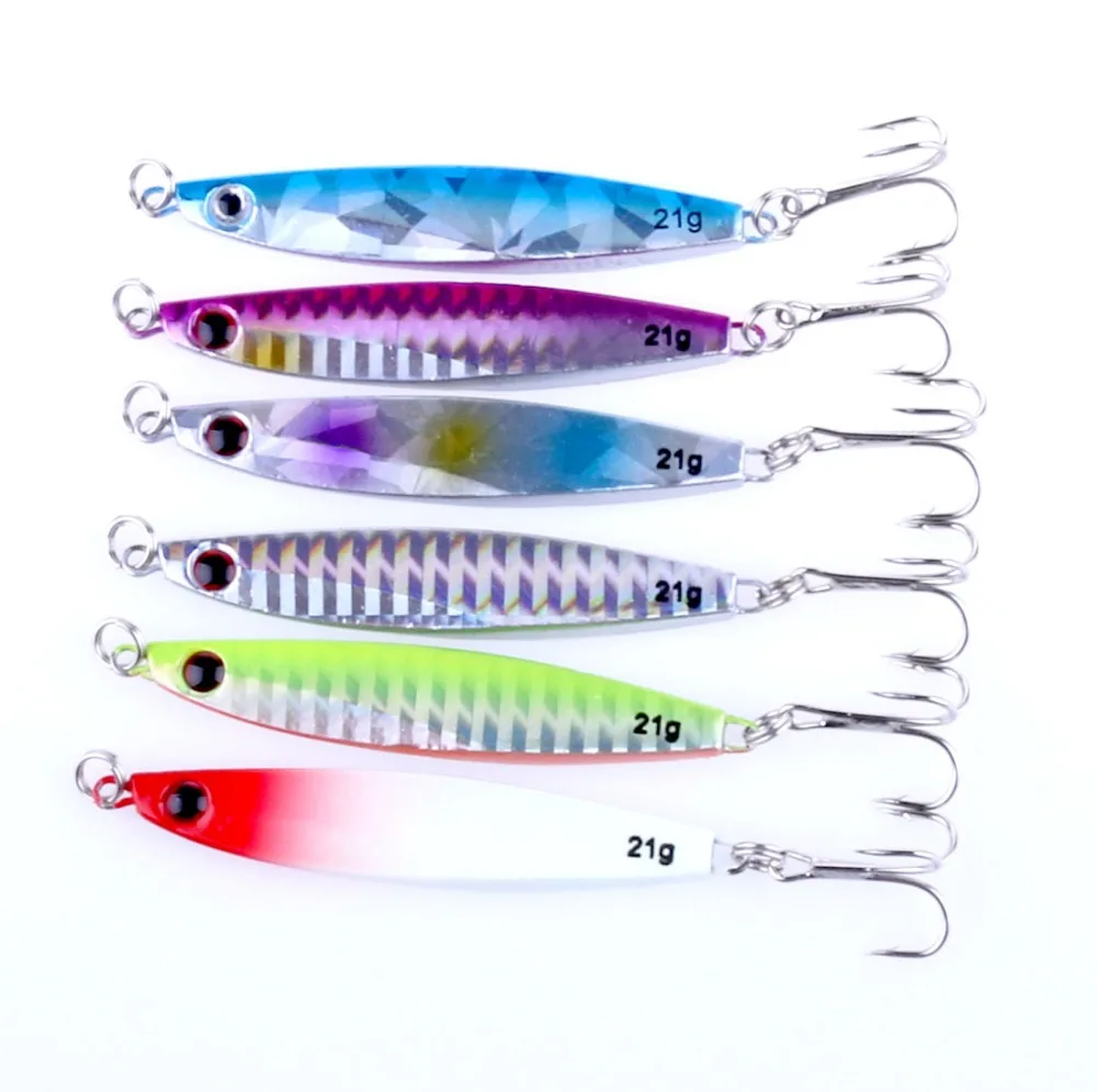 6PCS New hot sale 20.9G 8CM long casting Paillette jewfish weest lead