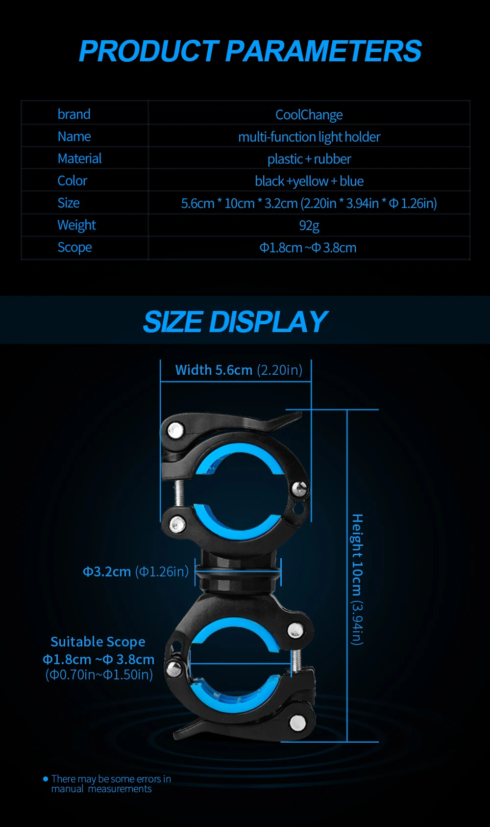 Best CoolChange Bike Cycling 360 Rotating Light Double Holder LED Front Flashlight Lamp Pump Handlebar Holder Bicycle Accessories 1 Best CoolChange Bike Cycling 360 Rotating Light Double Holder LED Front Flashlight Lamp Pump Handlebar Holder Bicycle Accessories 1