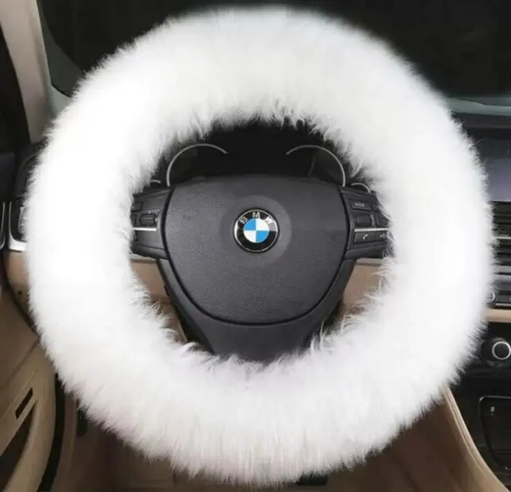 Новинка Универсальный Зимний чехол на руль плюшевые автомобильные чехлы для