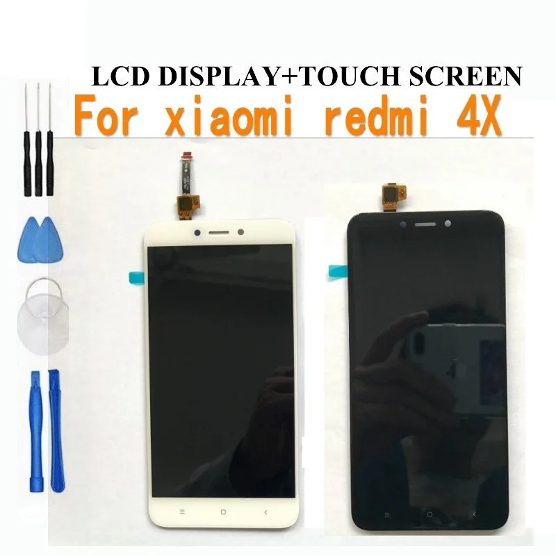 

100% NEW LCD Display+Digitizer Touch Screen Assembly For Xiaomi Redmi 4X Cellphone 5.0 inch phones display tools as gift