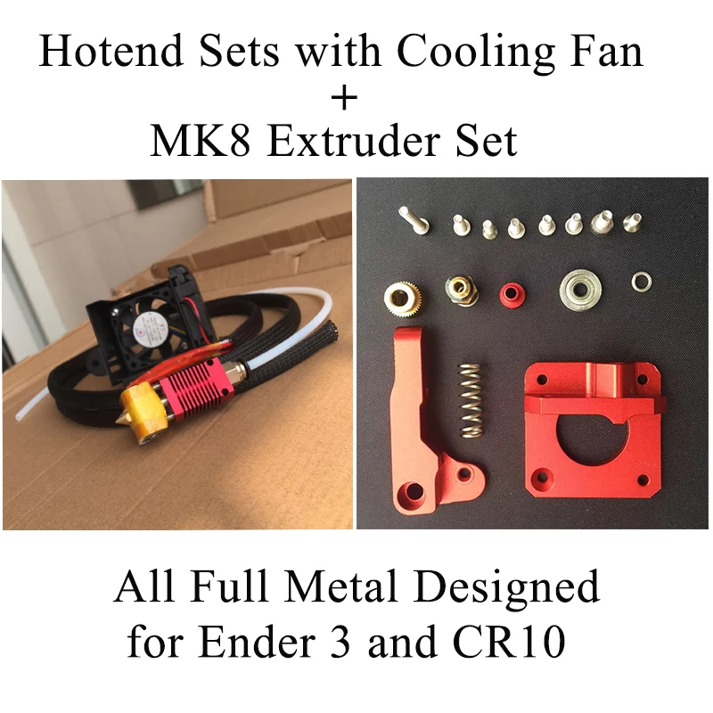 Полностью металлический j-головка MK10 Hotend CR10 Hotend Ender 3 профессиональный принтер экструдер Горячий Конец комплект нити 1,75 мм Nozzel части 3d принтера