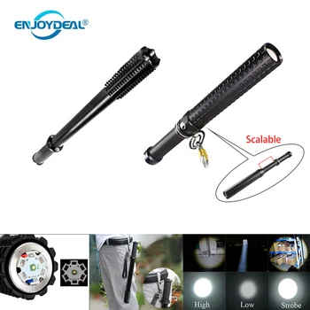 

Enjoydeal Telescopic Baton flashlight Powerful led 2000Lumens zoomable Waterproof flash light Aluminium for self defense Patrol