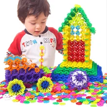400 шт/партия 3D пластиковые строительные снежинки головоломки творческие дети хлопья блокировка пластиковые диски набор строительство детские игрушки