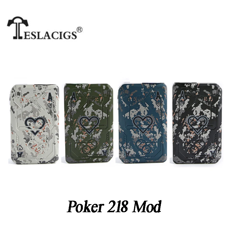 Оригинал Tesla Poker 218 Mod Vape Teslacigs Вт TC Box Fit 18650 батарея и электронная сигарета Tallica