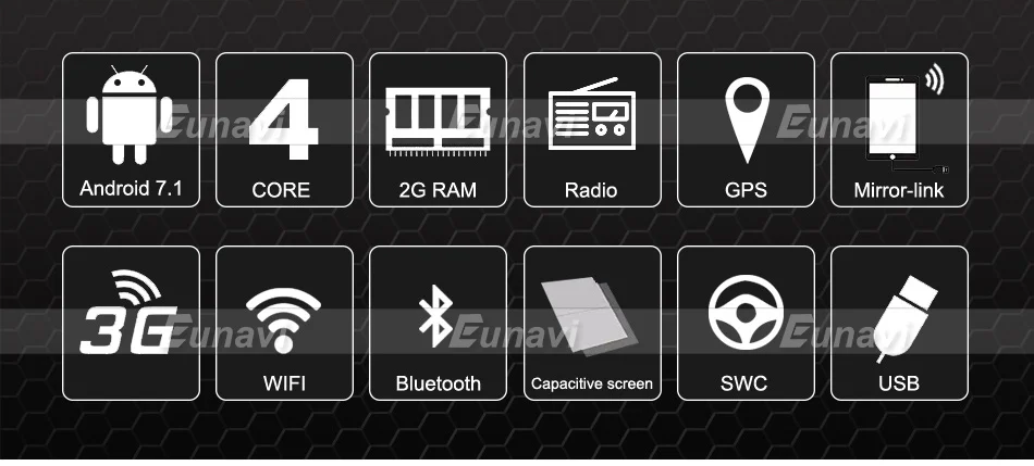 Clearance Eunavi Quad Core 2G RAM 32G ROM Android 7.1 2 din Car Radio GPS Navi For VW Skoda Magotan POLO PASSAT Golf 7 Jetta Super Octavia 15