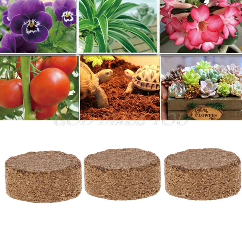 1PC Coconut Fiber Coir Pellet Nutrient Soil Lightweight