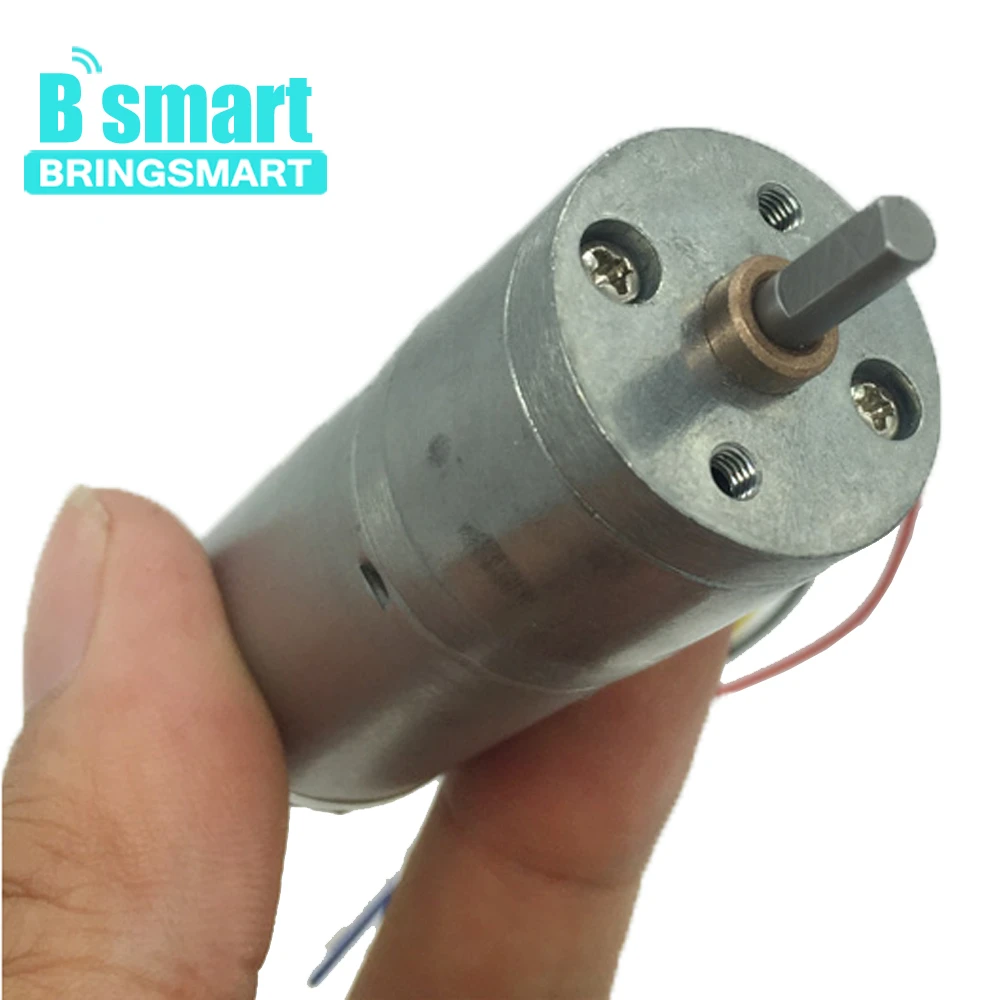 Bringsmart с источником питания от постоянного тока, 6 V-24 V JGA25-371High крутящий момент мини электродвигатель мотор-редуктор с датчиком скорости код колесный гидромотор электромобиля