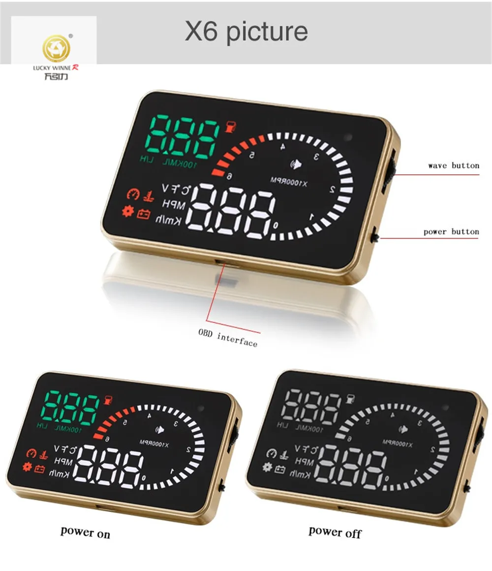 XUNMA Фирменная Автомобильная HUD Дисплей OBD2 II EUOBD система Предупреждение о превышении скорости проектор лобовое стекло авто электронная сигнализация напряжения