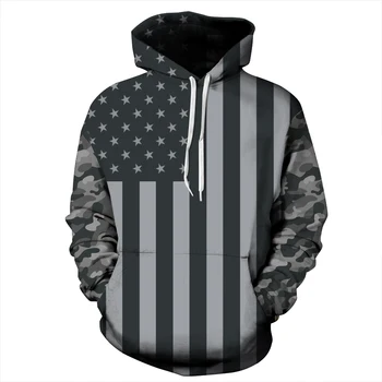

New American Flag Print Women Grey Hoodies S To 3xL Blue Owl Blue Hoodies Sweatshirt Tops Pullovers