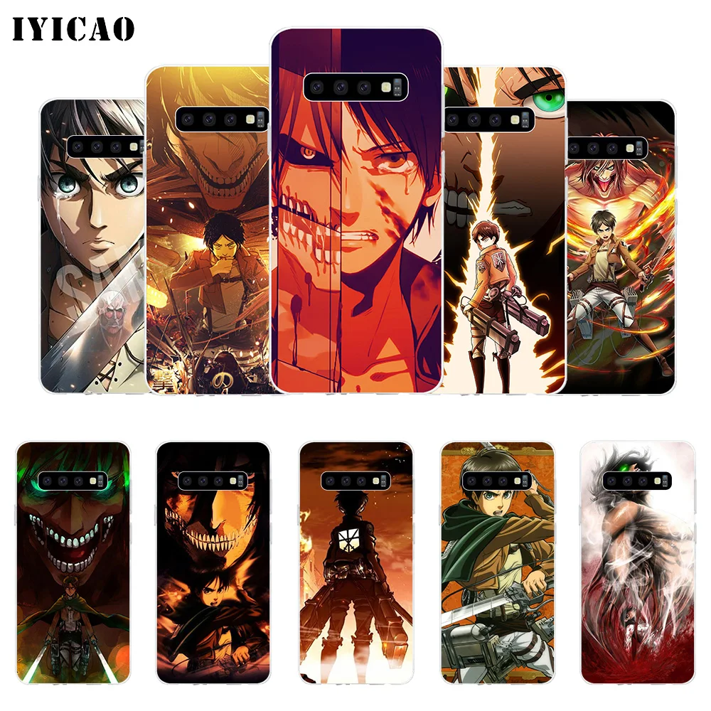 IYICAO Eren Jaeger Attack on Titan Мягкий силиконовый чехол для телефона Samsung Galaxy S10e S10 S9 S8 Plus S7 Edge