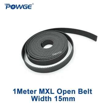 

POWGE Trapezoid MXL Open Timing belt width 15mm Pitch 2.032mm Neoprene With fiberglass Inch MXL Timing Belt pulley CNC 1Meter