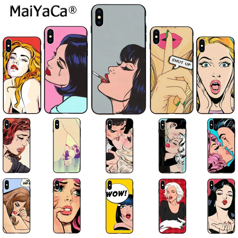 Чехол для телефона MaiYaCa pop art comic черный мягкий резиновый чехол из ТПУ iPhone 6S 6plus 7plus 8