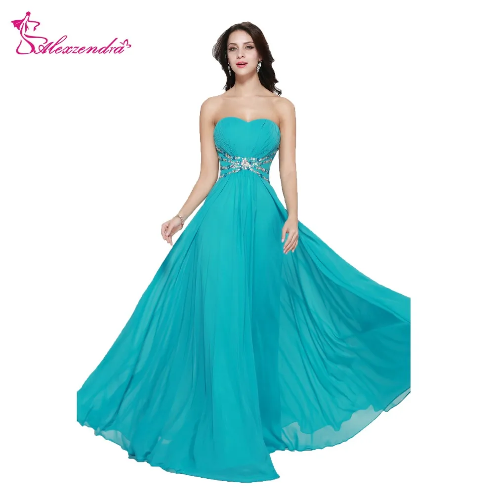 Alexzendra Long Chiffon Simple Cheap Prom Dresses Plus Size Evening