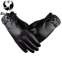 Кожаные перчатки из натуральной кожи, черные, коричневые кожаные перчатки, мужские кожаные зимние перчатки, теплые брендовые варежки