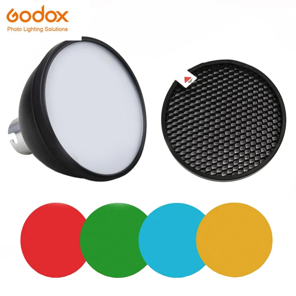 

Godox AD-S11 Color Gels Filter Honeycomb Grid +AD-S2 Standard Reflector Soft Diffuser for Witstro AD-360 II AD360II AD180 AD200