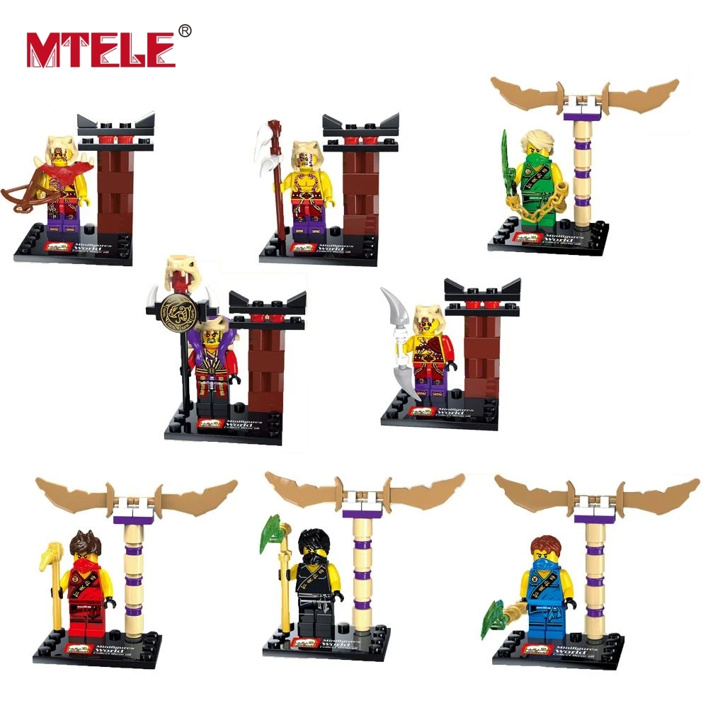 MTELE 8 Pcs Ninja Ninjagh Masters Of Spinjitzu Baby Toy Figure Building Block Set Model Birthday Compatible With Lego And Lepin baby-building-blocks