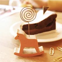 1 шт. деревянная подставка держатель для карт в форме Милого Животного Настольный фото Памятка примечание клип Kawaii Канцелярские золочение билетов Письмо Бумажный держатель