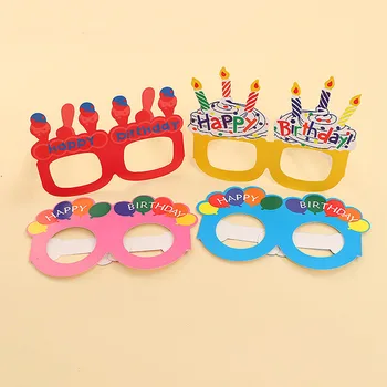 

Kids Baby Girls Fashion Happy Birthday Glasses Frame Cartoon Photo Props Creative Birthday Party Decoration Supplies