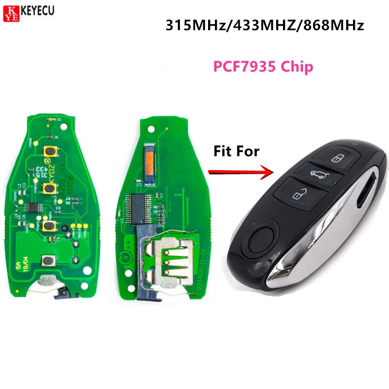

Keyecu New Smart Remote Board 3 Button 315MHz/433MHZ/868MHz PCF7953 Chip for VW Touareg 2010 2011 2012 2013 2013