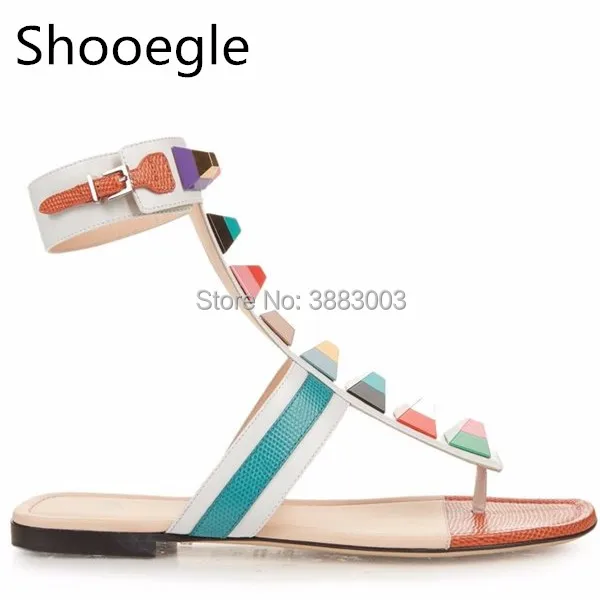 blue and white sandals