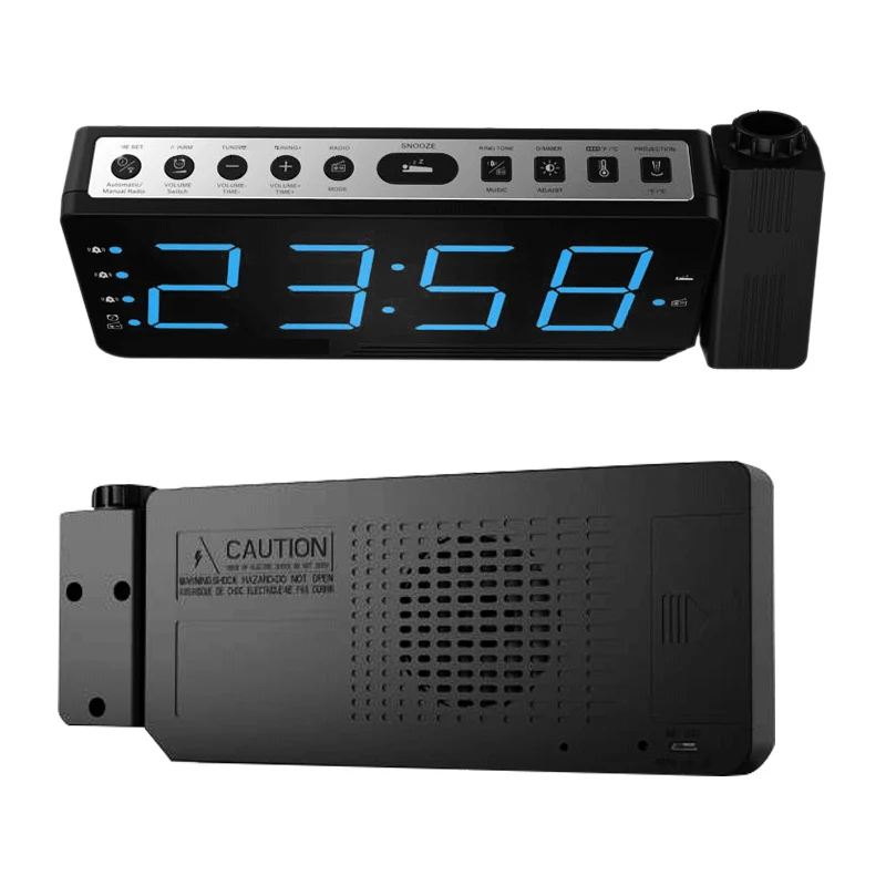 Цифровой проектор радио Будильник Повтор Таймер Температура светодиодный дисплей USB кабель для зарядки настольные настенные FM радио часы CA