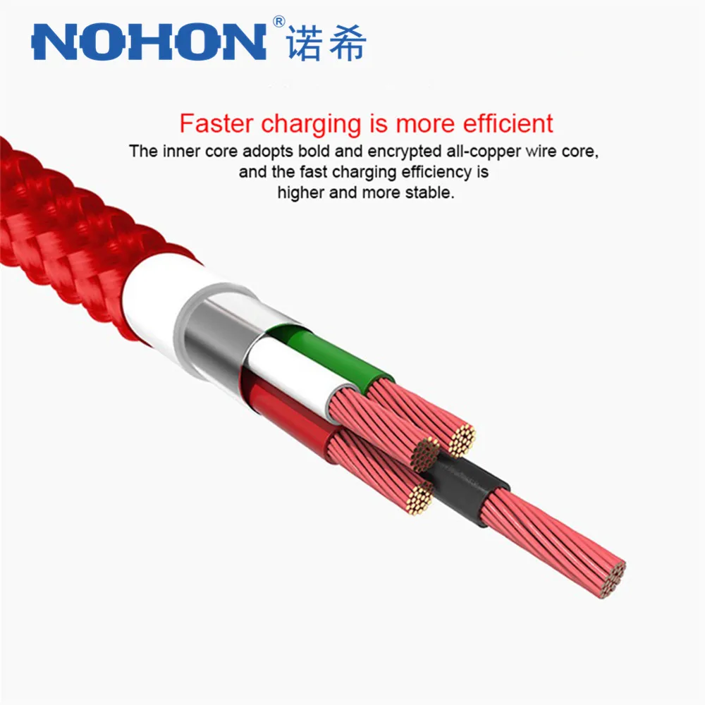 NOHON 3 в 1 Lighting Micro usb type C зарядный кабель для iPhone X 8 7 кабель для быстрой зарядки USB для Oneplus 5 samsung Galaxy S8