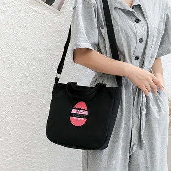 

2019 Summer Canvas Casual Women Hand Bag bolso mujer Fashion Printed Canvas Bag Female Shoulder Messenger Handbags Travel Bag #C