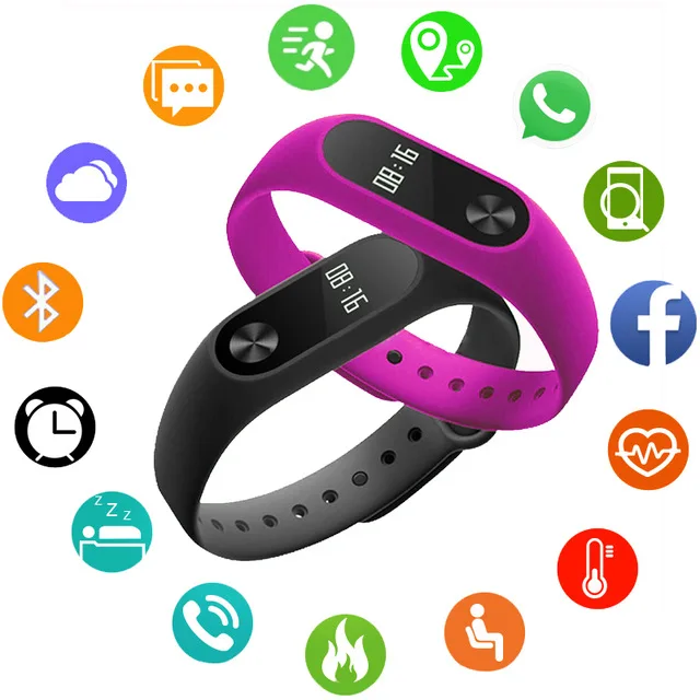 Bluetooth водонепроницаемый светодиодный смарт браслет M2 M3 монитор сердечного ритма