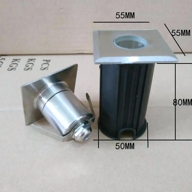 Квадратный IP68 3 Вт Водонепроницаемый светодиодный светильник для подземного использования на открытом воздухе, для наземного сада, тропинки, погребенного двора, пейзажа