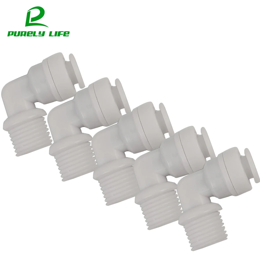

5PCS Non buckle 1/4" elbow connection 1/4"External thread to 1/4" pipe L-Type fast joint 1/4 inch pipe fitting Plastic joints