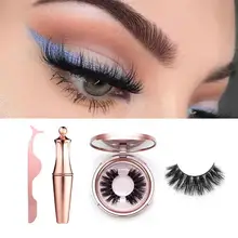Новинка, горячая Распродажа, водостойкая Магнитная подводка для глаз, набор с магнитными накладными ресницами+ пинцет, бигуди, натуральный стойкий набор подводки для глаз