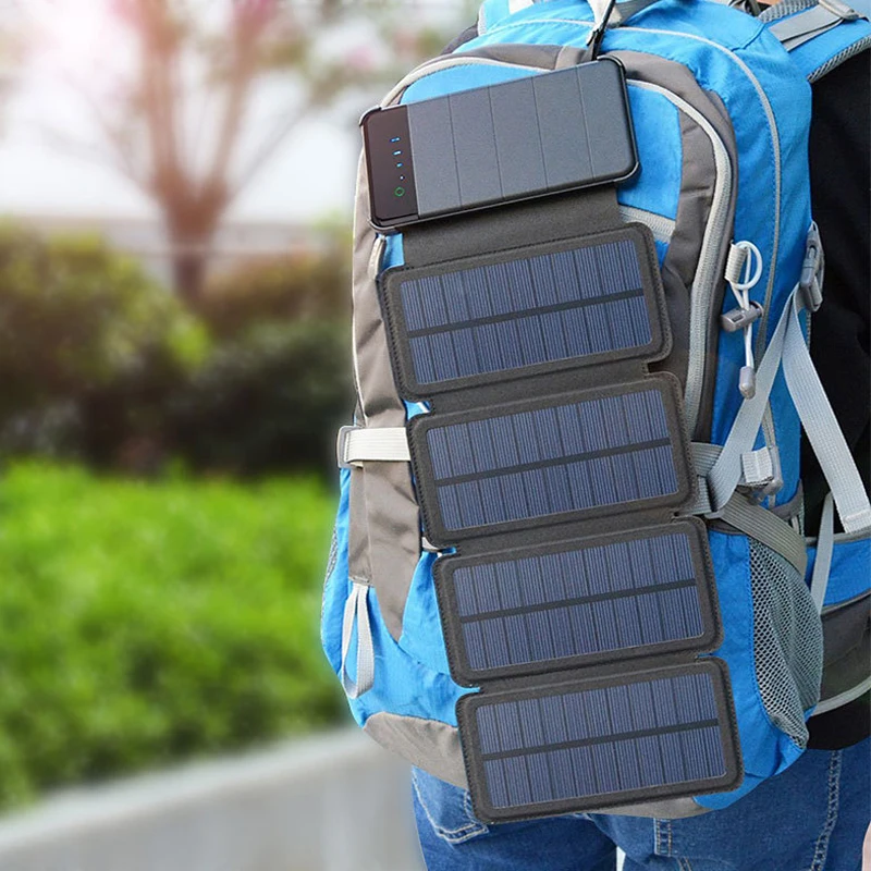 

Double USB Solar Panel External Battery Powerbank Waterproof Solar Power Bank 10000 mah Phone Charger LED Light For Xiaomi