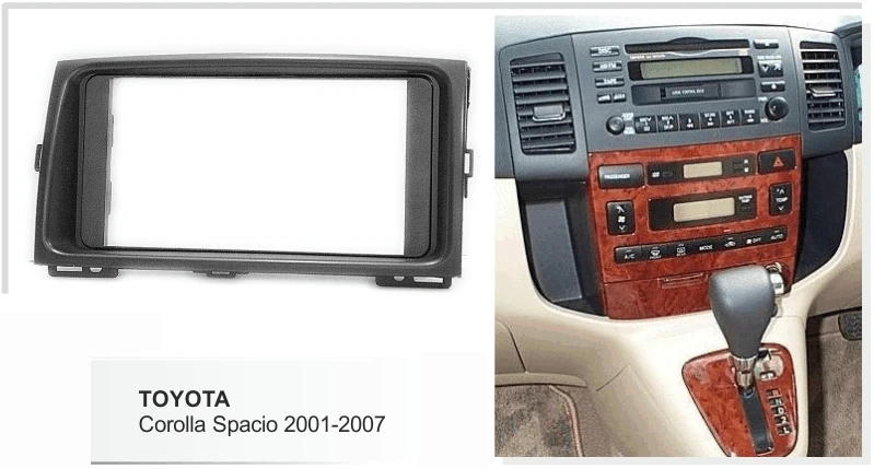 Автомагнитола Facia для Toyota Corolla Spacio 2001-2007, Corolla Verso 2001-2004 панель приборной панели, комплект, рамка, накладка, адаптер