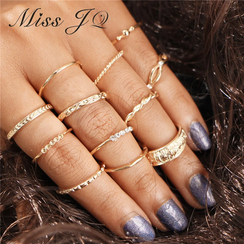 15 Pcs/set Gold Midi Finger Ring Set Vintage Punk Boho Knuckle Rings Jewelry NEW