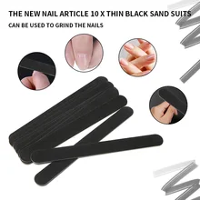 10 шт. пилка для ногтей буферная черная Полировка шлифовальный прочный Маникюрный Инструмент JIU55