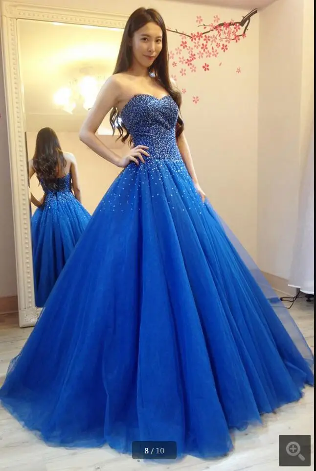 2017 новый дизайн бальное платье сильно бисероплетение пром dress без бретелек паффи sparkly пром платья Vestido Де Novia