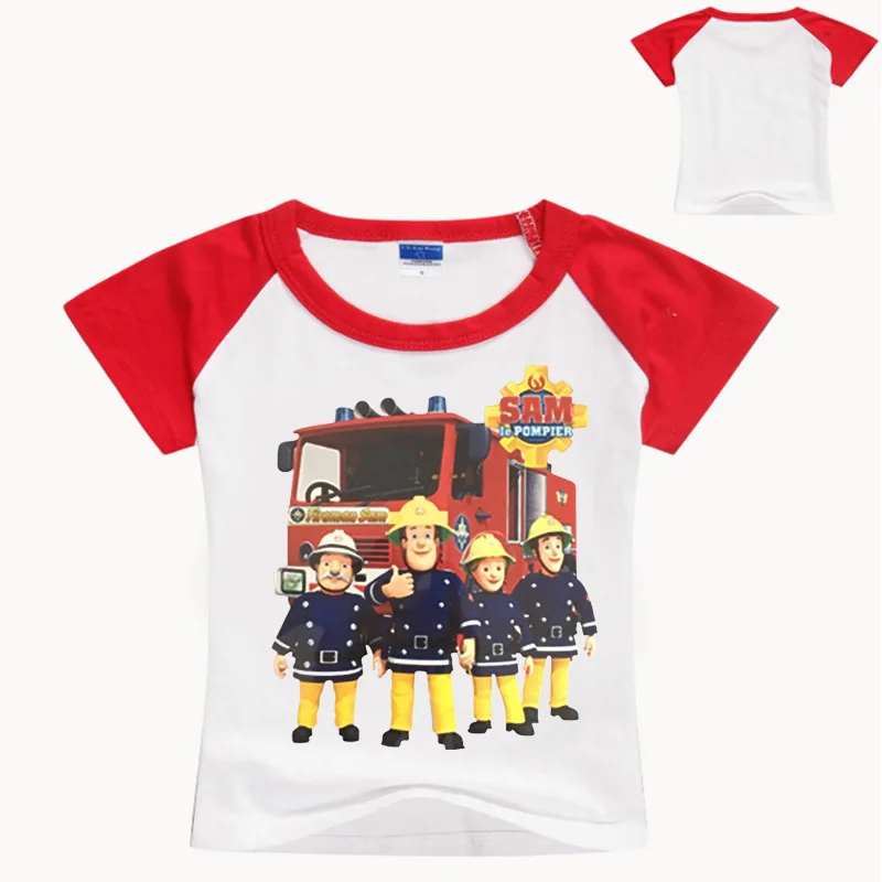 

Children 3D Cartoon Funny Fireman Sam Print Tee Tops Clothing For Kids Summer Short Tops Clothes Boy T Shirt Girl T-shirt