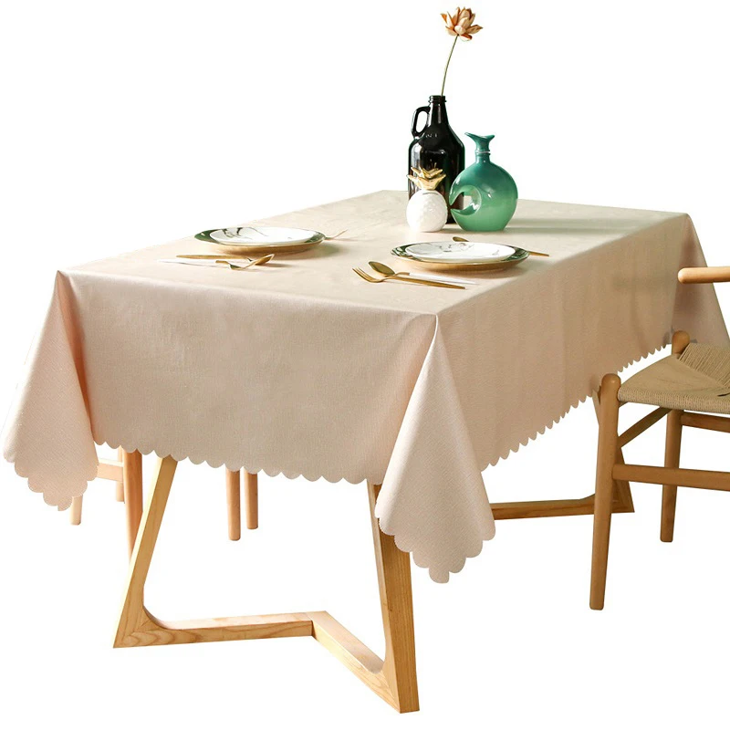 ПВХ сплошной цвет прямоугольной скатерти скатерть для обеденного стола Накладка для дома свадьбы питание пикника столовая посуда домашний текстиль - Цвет: Beige Yellow