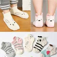5 пар/партия, милые детские носки с ушками животных из мультфильмов, хлопковые короткие носки, летние забавные носки с низким вырезом для мальчиков и девочек, meias