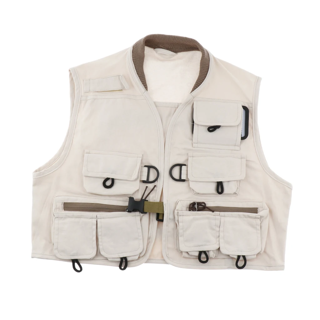 Children Kids Size Outdoor Fly Fishing Youth Vest Multi-pocket Fishing Jacket 