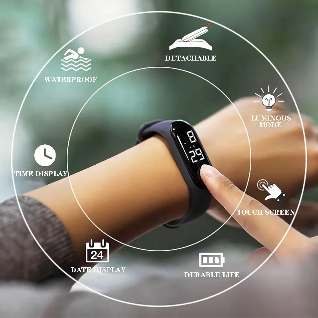 

LED Electronic Sports Luminous Sensor Watches Fashion Men and Women Watches dropshipping