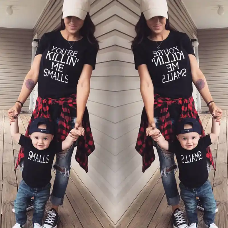 boy and baby matching outfits