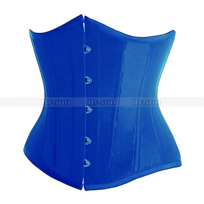 

Blue Satin Waist Cincher Underbust Corset Sexy Boned Body Shaper S M L XL 2XL